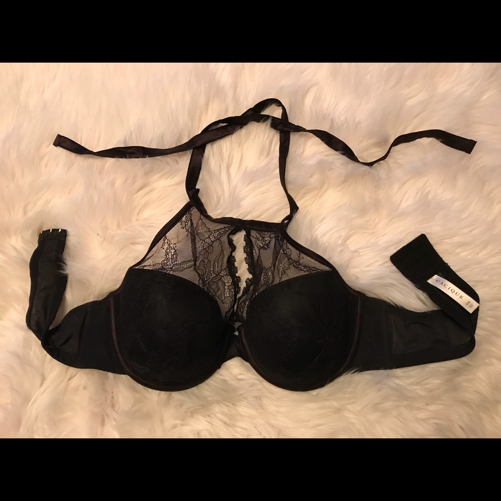 Cacique Demi lace halter bra 42B